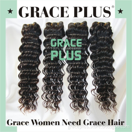#1B Natural Black 100% human hair 8"-30" Grade 7A peruvian human virgin hair Deep Wave